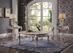 88170 Occasional Tables Vintage Bone White Finish Dresden Collection By Acme Furniture