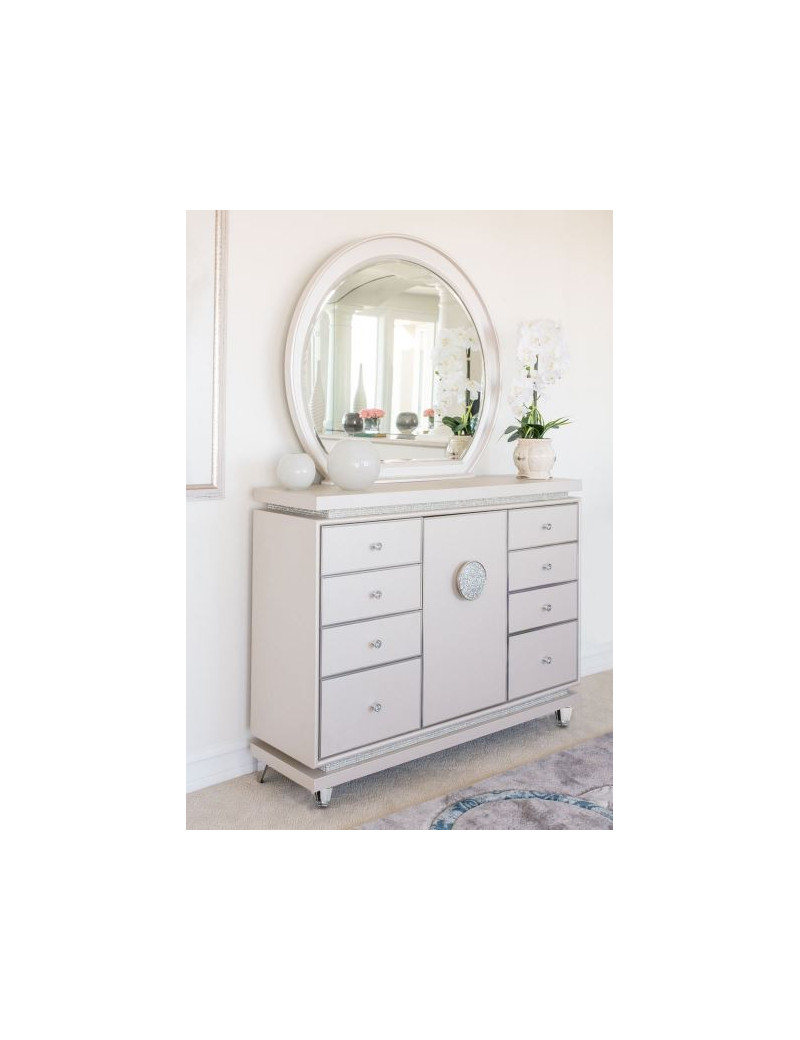 Dresser W/Mirror Glimmering Heights Collection By Michael Amini