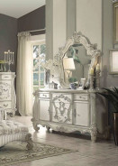21130Q Bedroom Versailles Collection Ivory Velvet Bone white Finish By Acme Furniture