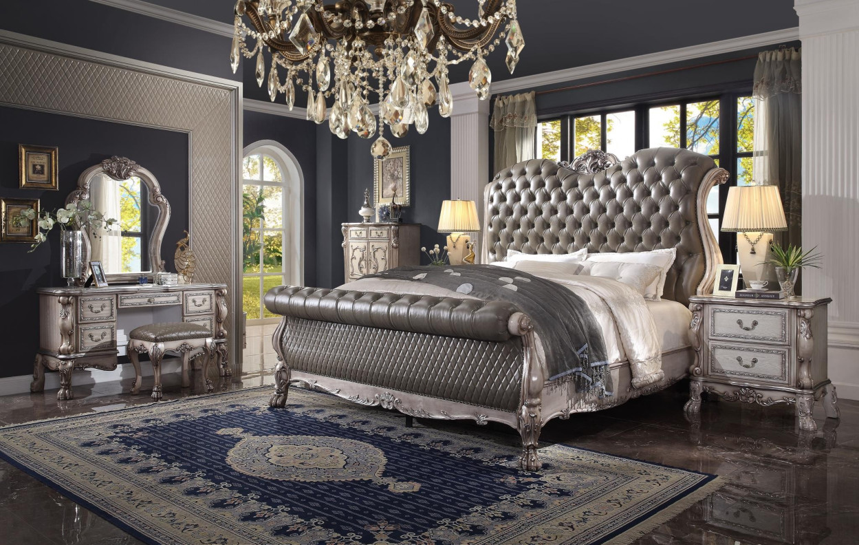 28190Q Bedroom Vintage Bone White Finish Dresden Collection By Acme Furniture