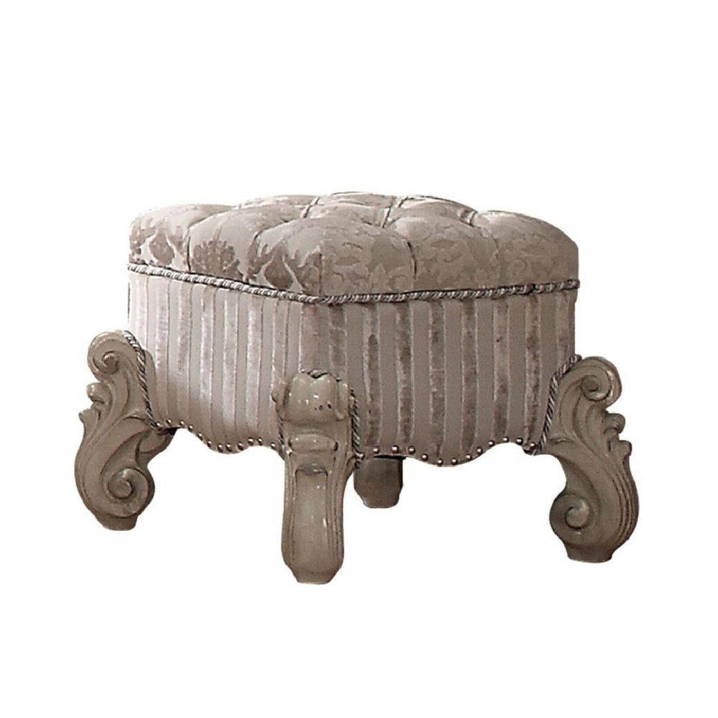 21137  Versailles Bone White Finish Vanity & Mirror By Acme Furniture