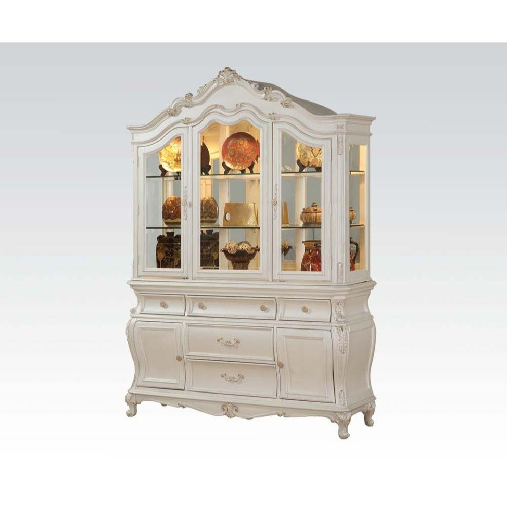 63540 Rectangular Dining Set Pearl White Finish Chantelle Collection by Acme Furniture