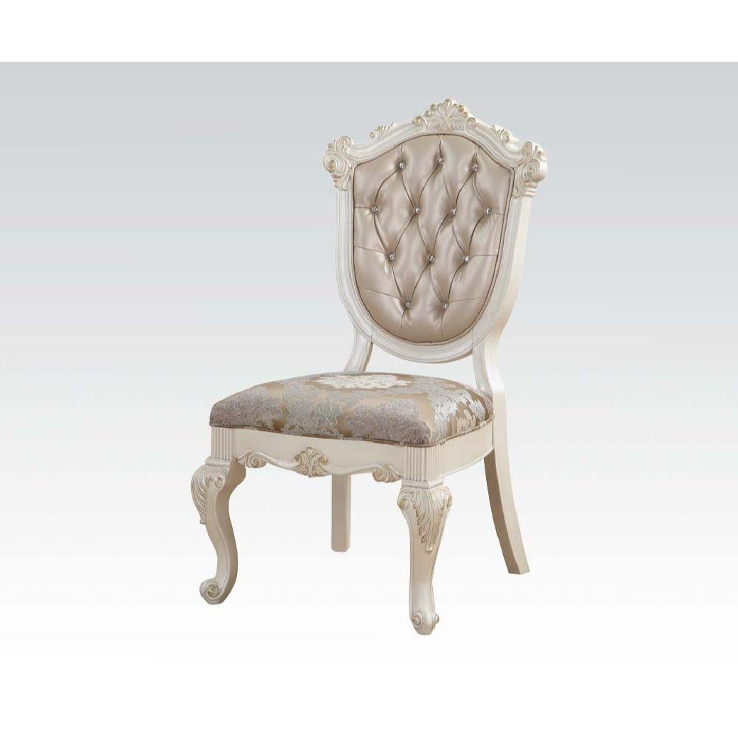 63540 Rectangular Dining Set Pearl White Finish Chantelle Collection by Acme Furniture