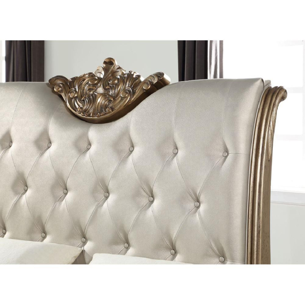 23790Q Antique Gold Finish Bedroom Orianne Collection By Acme Furniture