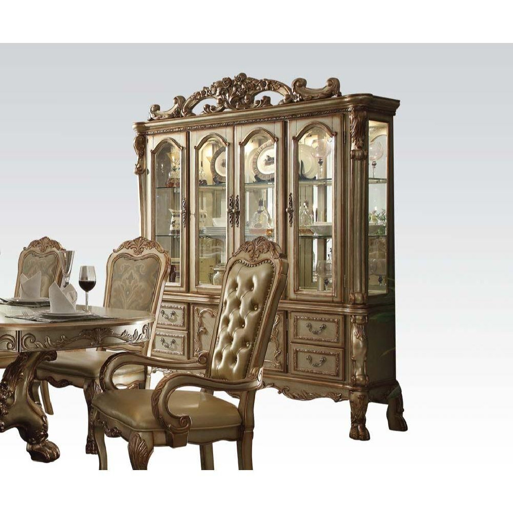 63150 Rectangular  Dining Set Gold Patina Finish Dresden Collection by Acme Furniture