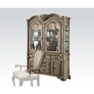 64065 Antique White Finish Dining Set Double Pedestal Table Chateau De Ville by Acme Furniture