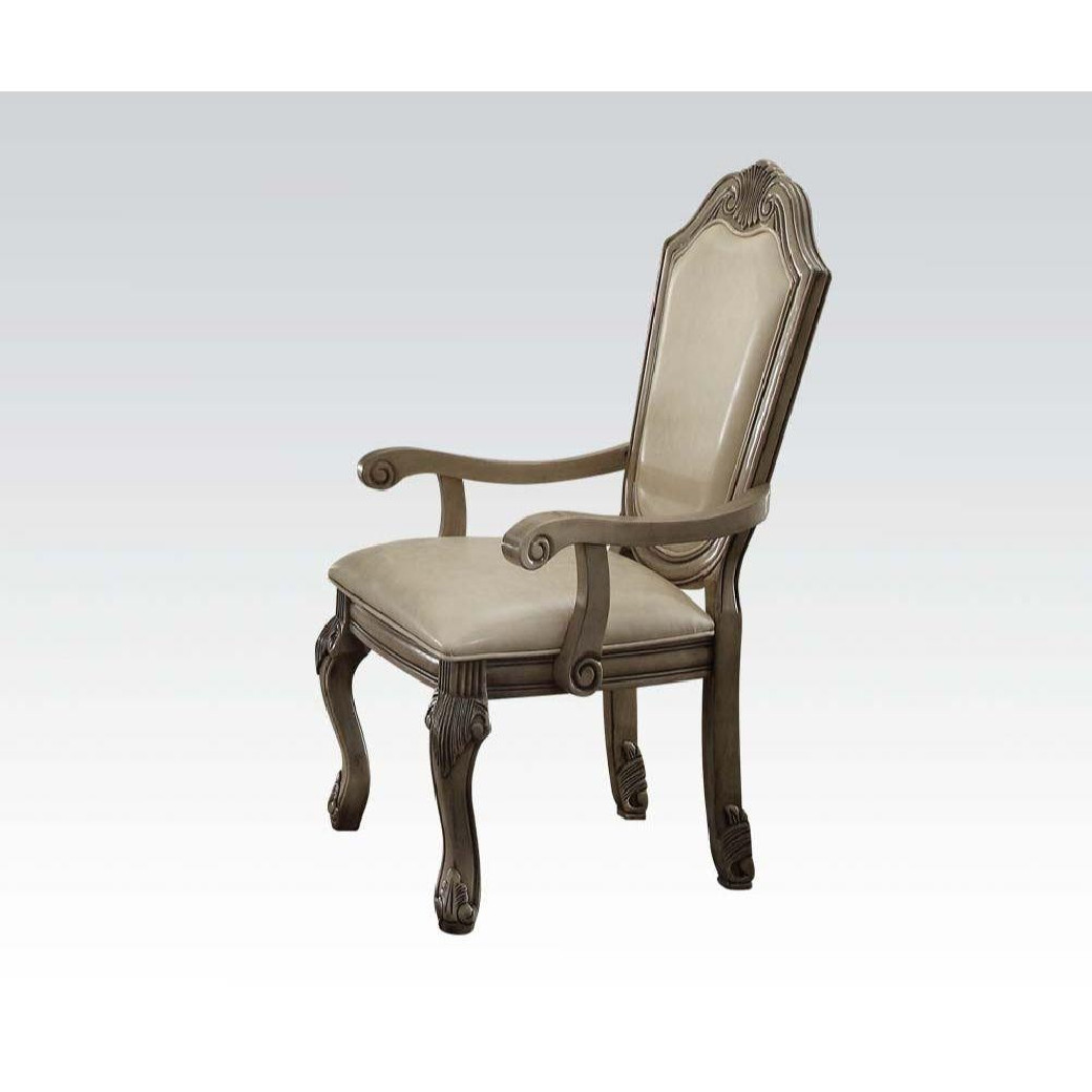 64065 Antique White Finish Dining Set Double Pedestal Table Chateau De Ville by Acme Furniture