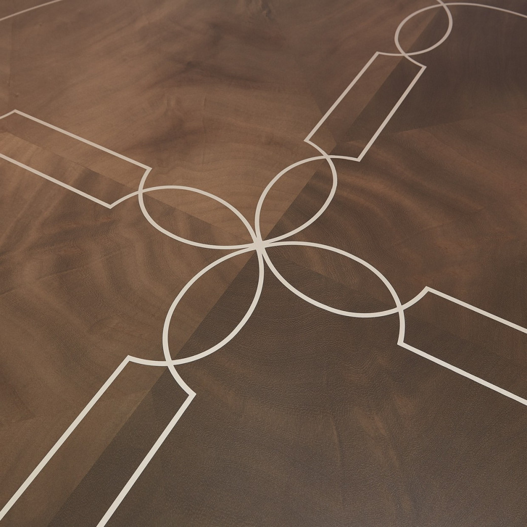 Round Dining Table Villa Cherrie Hazelnut By Michael Amini