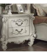 21150Q Bedroom Set Versailles Collection Vintage Gray PU Bone white Finish By Acme Furniture