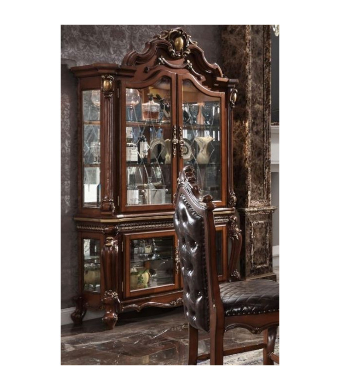 68229 Curio Cherry Oak Finish Picardy Collection By Acme Furniture