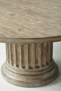 Round Dining Table Rustic Pine Finish Architrave Collection By ART Furniture