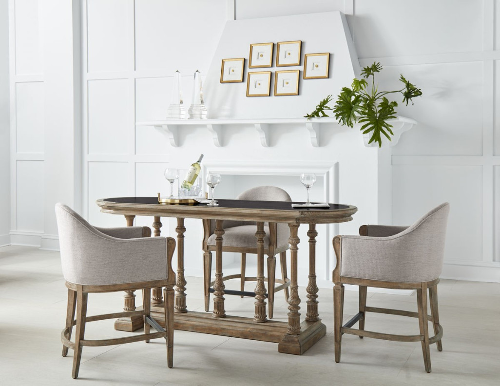 Gathering Pub Table Rustic Pine Finish Architrave Collection By A.R.T Furniture