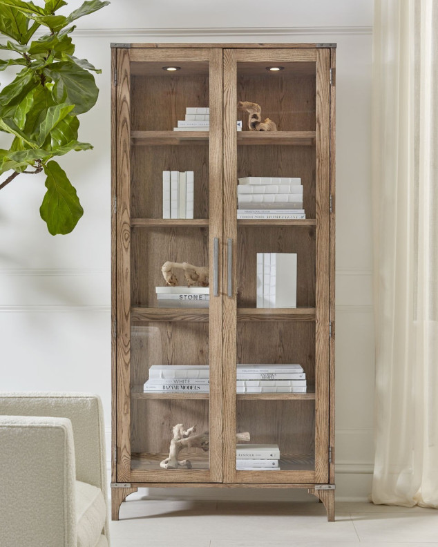Curio Cabinet Light Oak Finish Passage Collection By ART Furniture