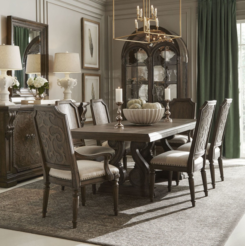 Rectangular Dining Table Vintage Salvage Collection Walnut Finish By A.R.T Furniture
