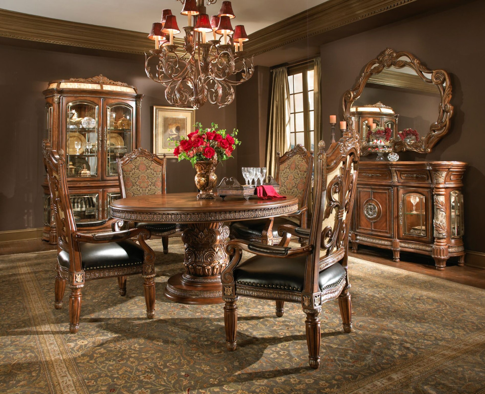 5 PC Round Dining Room Set Villa Valencia Collection By Michael Amini 72001-55