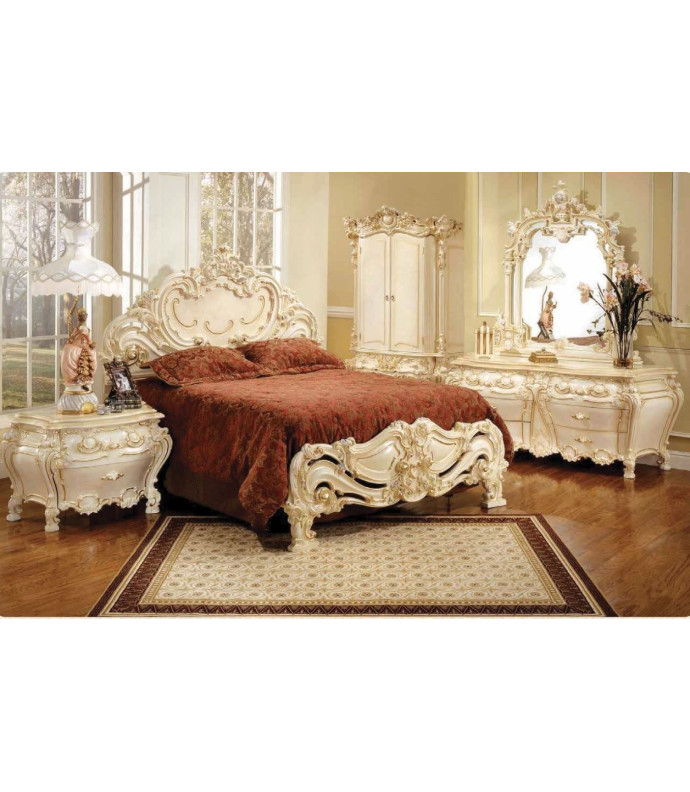 315 Ivory Finish Decorated Bed French Provincial Style By Polrey