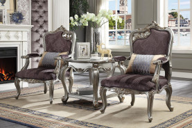 83465 Platinum Finish Occasional Tables Picardy Collection By Acme Furniture