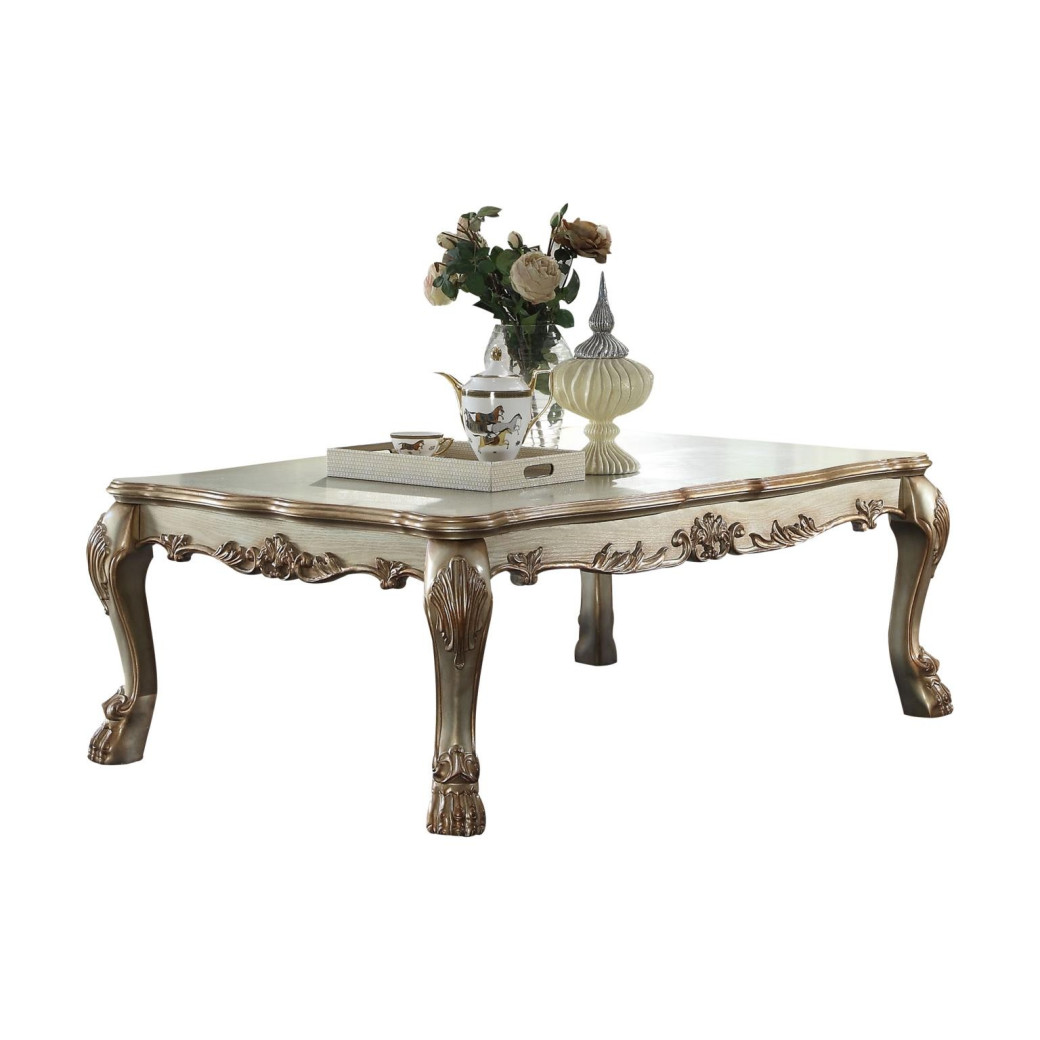 83160 Coffee Table Gold Patina Finish Dresden Collection By Acme Furniture