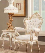 611 AJ Floral Fabric Polrey French Provincial Style Living Room