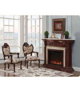 917AM Luxury Electric Fireplace Marble Top - French Provincial Design By Polrey  International Furnishing