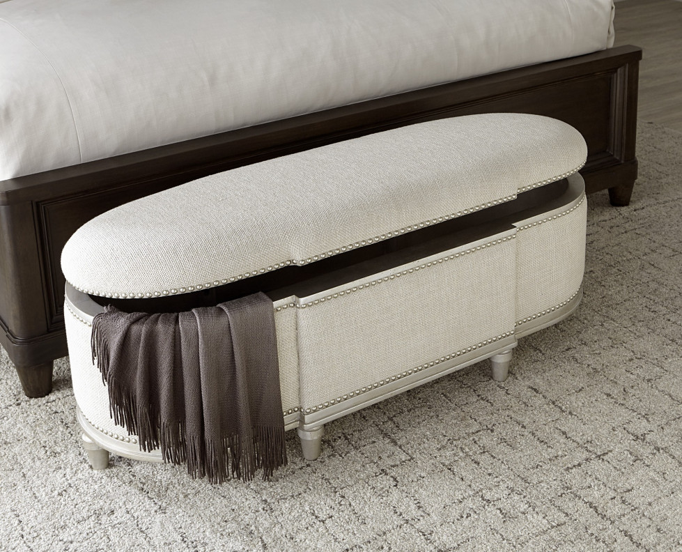 Bedside Bench Silver Finish Morrissey Collection By A.R.T Furniture