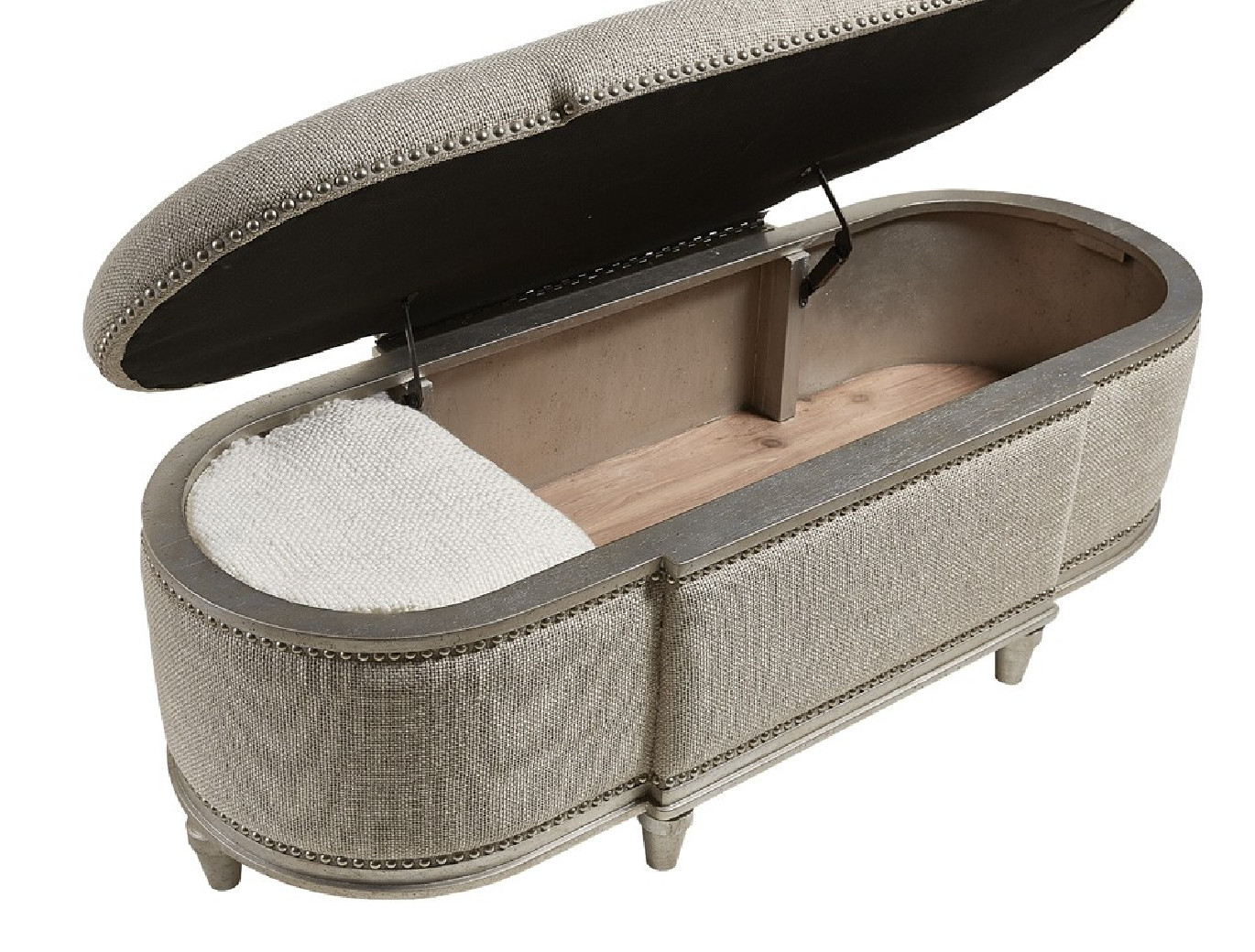 Bedside Bench Silver Finish Morrissey Collection By A.R.T Furniture