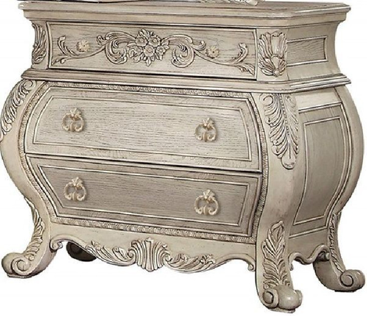 27010Q Bedroom Antique White Wash Finish Ragenardus Collection By Acme Furniture