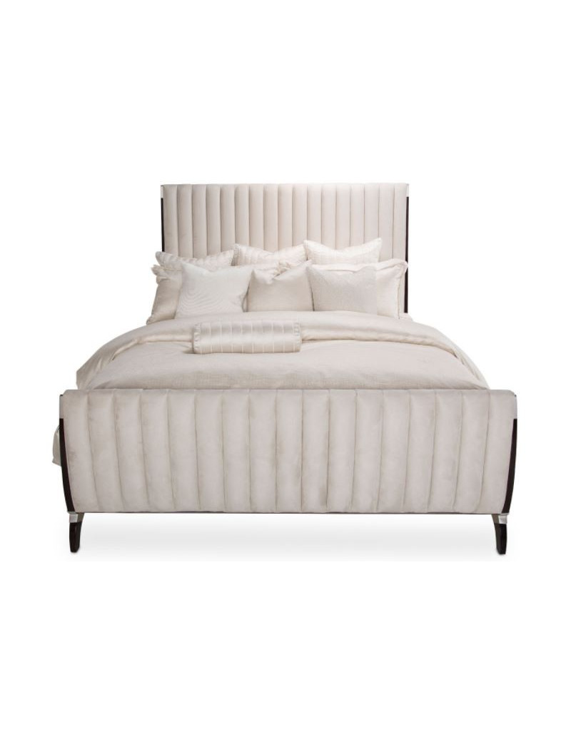 Tufted Sleigh Bed Paris Chic Collection by Michael Amini