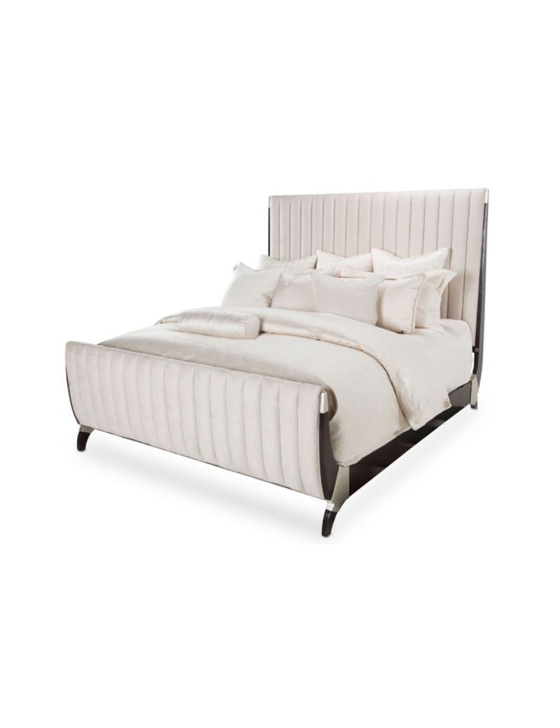 Tufted Sleigh Bed Paris Chic Collection by Michael Amini