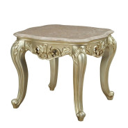 82440 Antique White Finish Occasional Tables Marble Top Gorsedd Collection by Acme Furniture