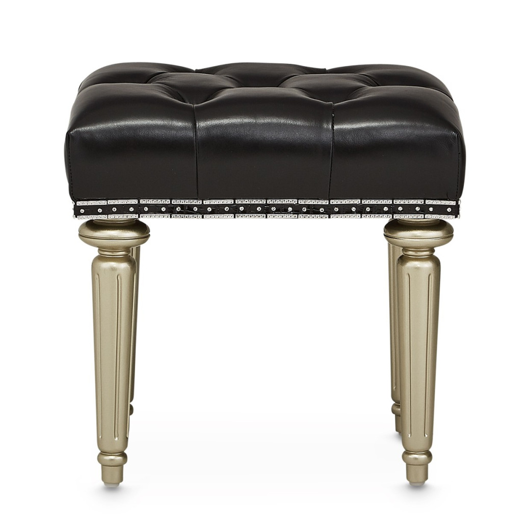 Vanity Bench Black Iguana Hollywood Swank Collection By Michael Amini