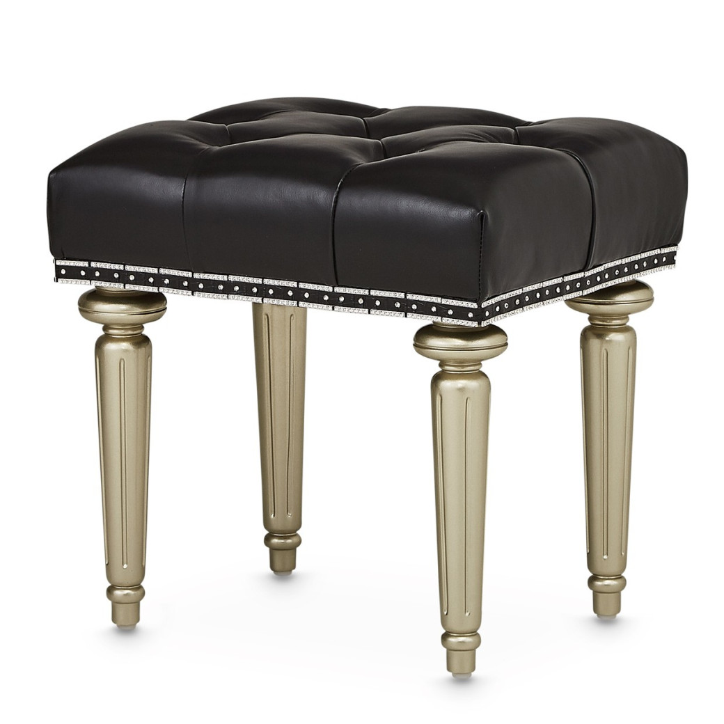 Vanity Bench Black Iguana Hollywood Swank Collection By Michael Amini
