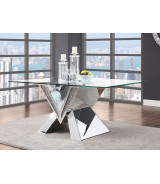 71280 / 62072 Mirrored Faux Diamonds & Clear Glass Dining Set Noralie Collection By Acme Furniture