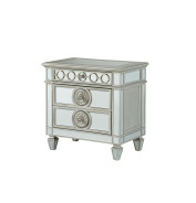 26150 Blue Velvet & Mirrored Bed Varian Contemporary Collection by Acme Furniture