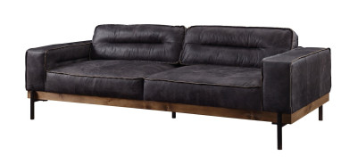 56505 Shilchester Antique Ebony Leather & Light Oak Contemporary Acme Furniture Collections