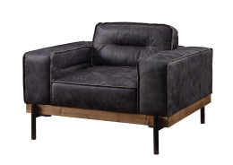 56505 Shilchester Antique Ebony Leather & Light Oak Contemporary Acme Furniture Collections