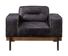 56505 Shilchester Antique Ebony Leather & Light Oak Contemporary Acme Furniture Collections