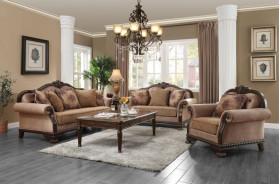 58265 Fabric & Espresso Finish Chateu de Ville Collection By Acme Furniture