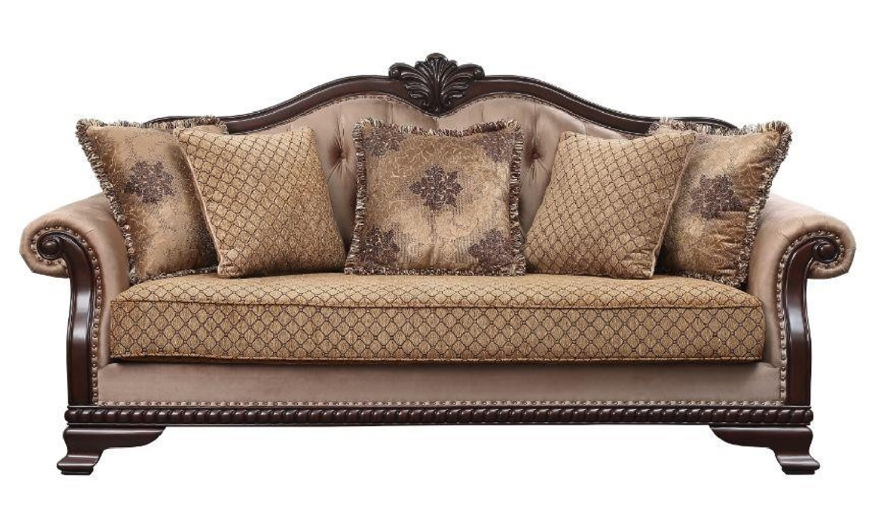 58265 Fabric & Espresso Finish Chateu de Ville Collection By Acme Furniture