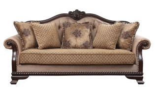 58265 Fabric & Espresso Finish Chateu de Ville Collection By Acme Furniture