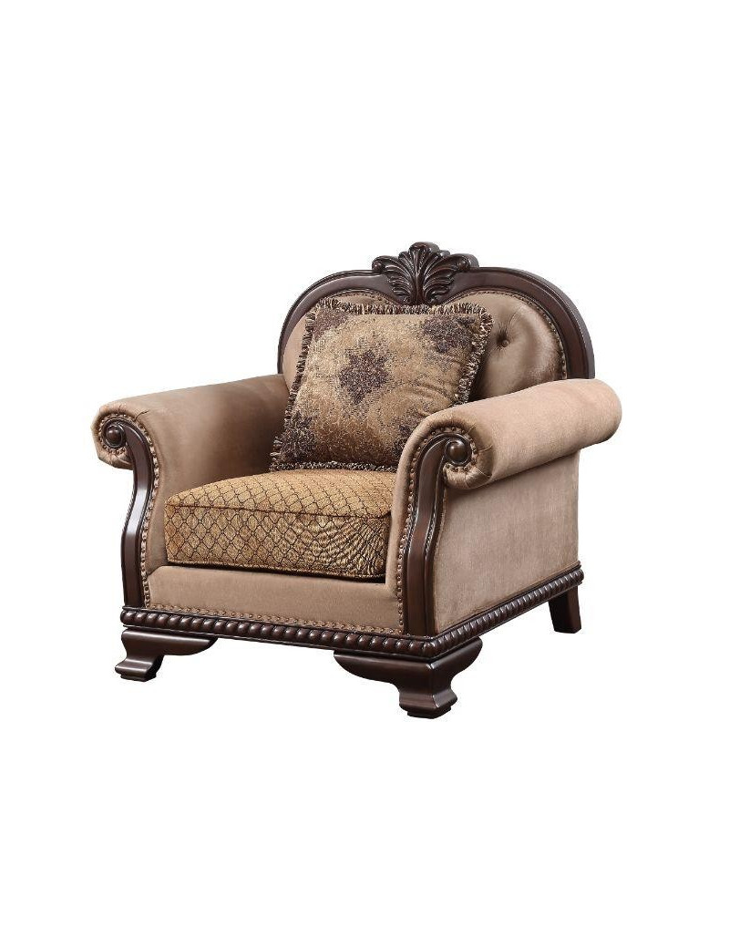 58265 Fabric & Espresso Finish Chateu de Ville Collection By Acme Furniture