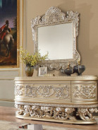 BD00461PU Leather Light Gold & Champagne Silver Finish Bedroom Vatican Collection by Acme Furniture
