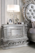 BD 00683 Lavish Classic PU Leather Light Gold & Gray Finish Bedroom Valkyrie Collection By Acme Furniture