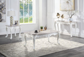 54310 Fabric & White Finish Living Room Ciddrenar Collection By Acme Furniture