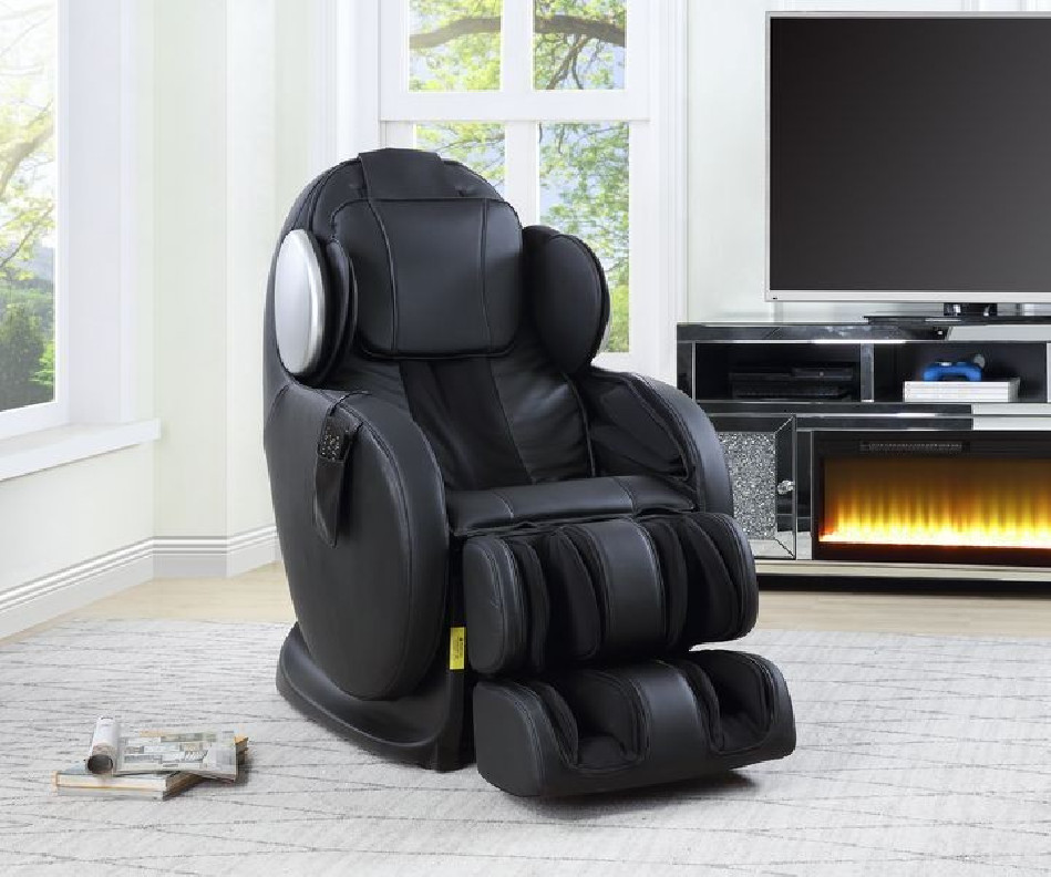 LV00570 Black PU Massage Chair Pacari Contemporary Collection By Acme Furniture
