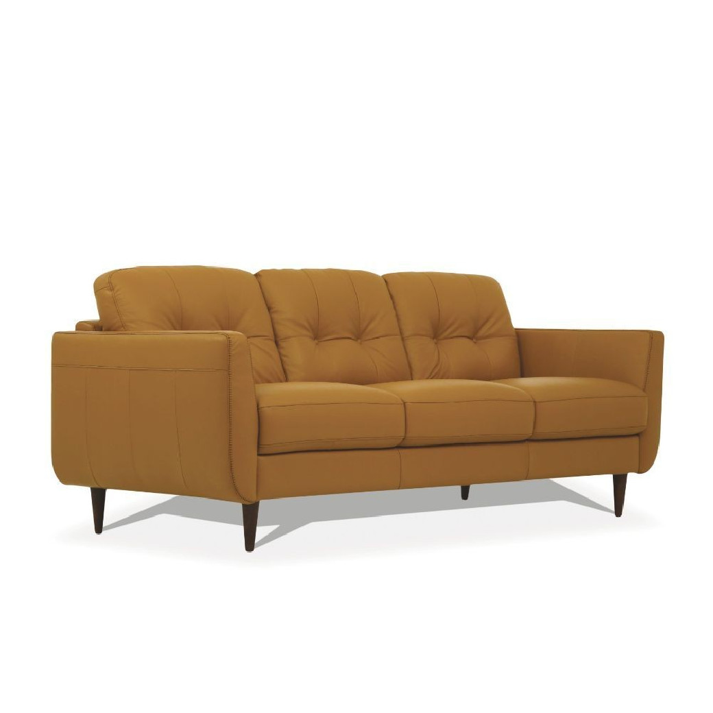 54955 2PC Leather Sofa & Loveseat Camel Finish Radwan Collection By Acme Furniture