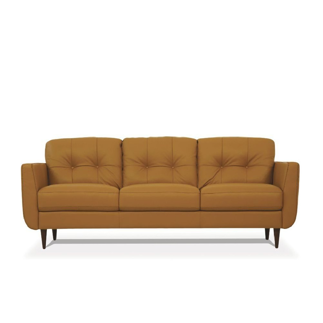 54955 2PC Leather Sofa & Loveseat Camel Finish Radwan Collection By Acme Furniture