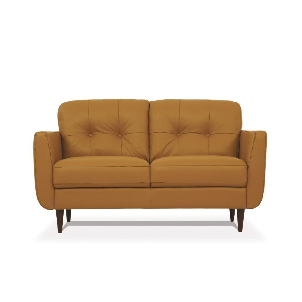 54955 2PC Leather Sofa & Loveseat Camel Finish Radwan Collection By Acme Furniture