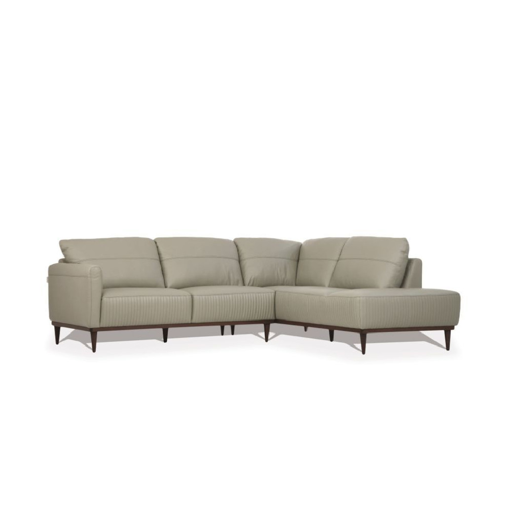 54975 Green Leather Sectional Sofa Contemporary Acme Furniture Collections