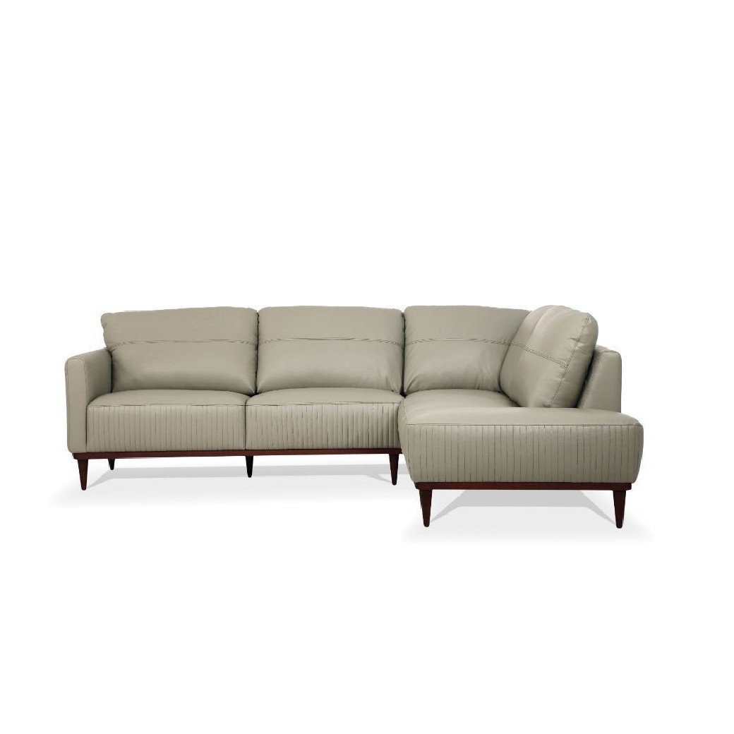 54975 Green Leather Sectional Sofa Contemporary Acme Furniture Collections